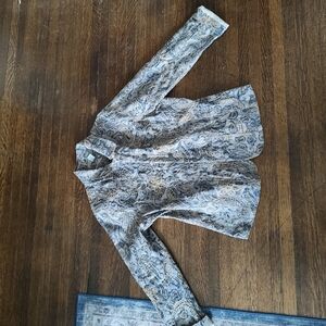 Anthropologie Blue and Cream Button Down Shirt